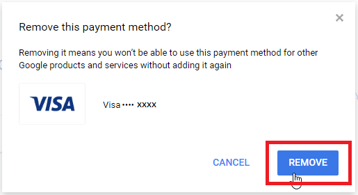 remove cards from google pay