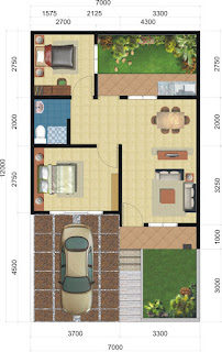 Minimalist House floor plan Type 45