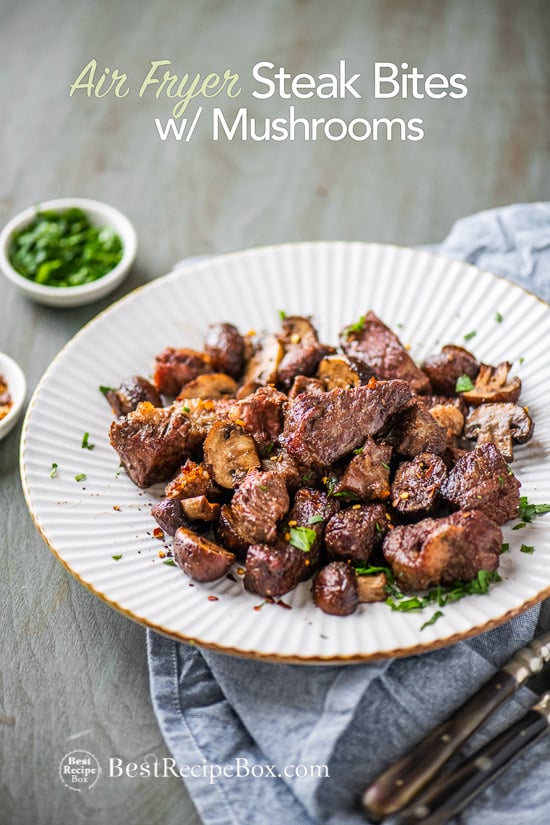 Air Fryer Steak Bites & Mushrooms OFFICIAL KITCHEN