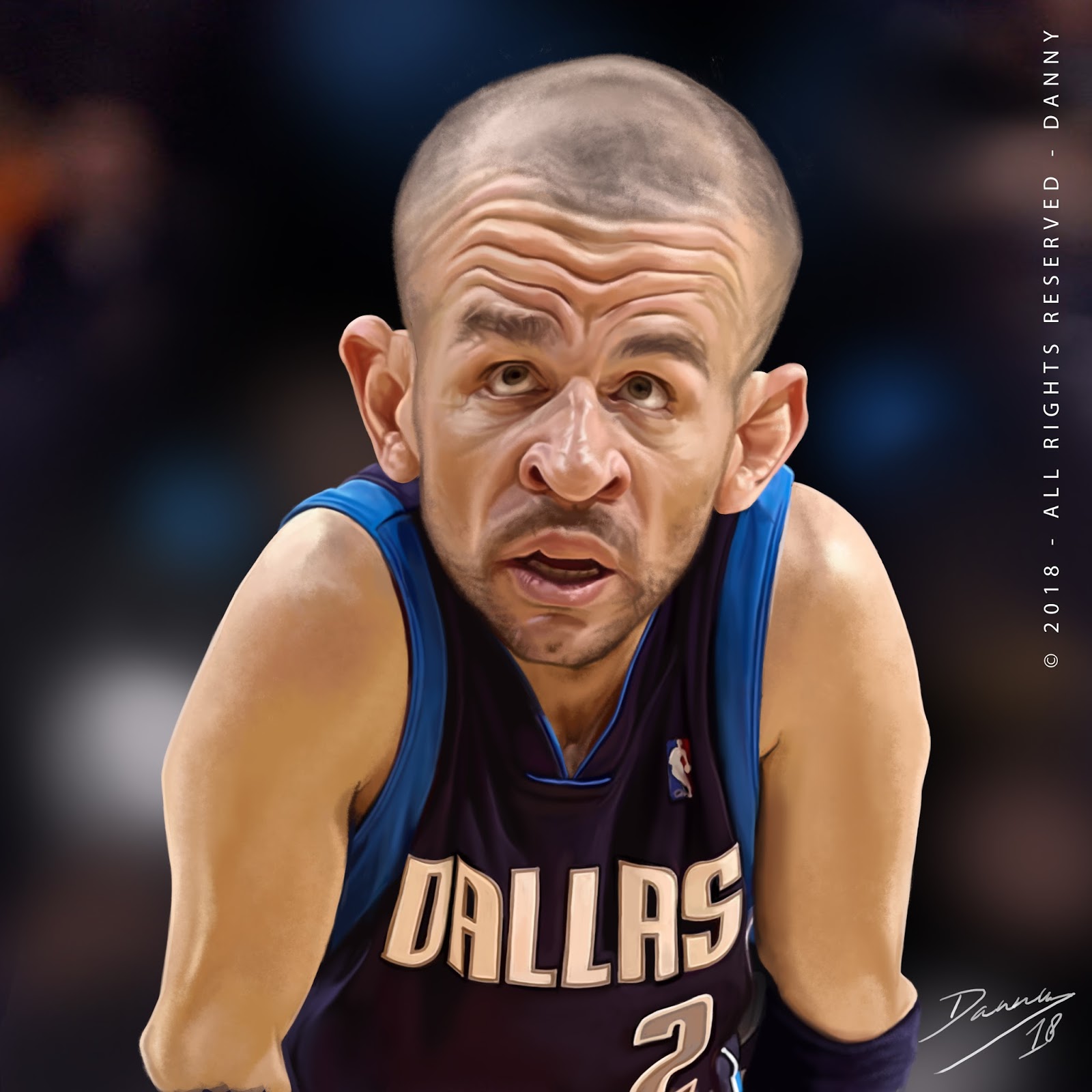 Danny's Illustrations: Jason Kidd Caricature (NBA Hall of Famer) 