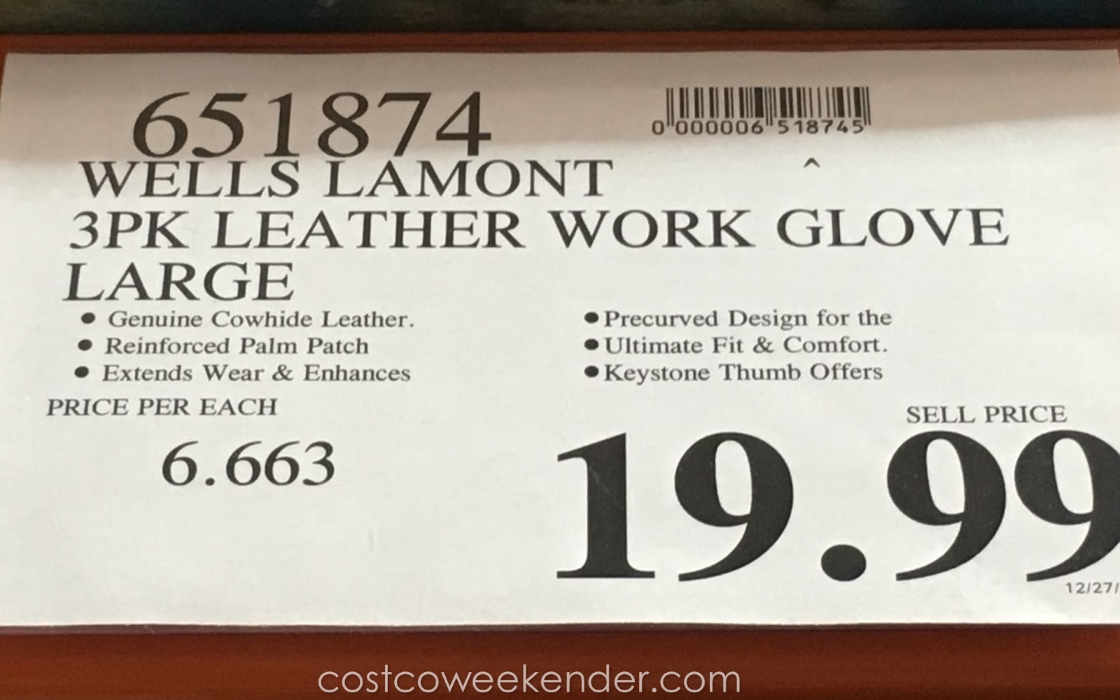 Wells Lamont Premium Leather Work Gloves (3 pack) Costco Weekender