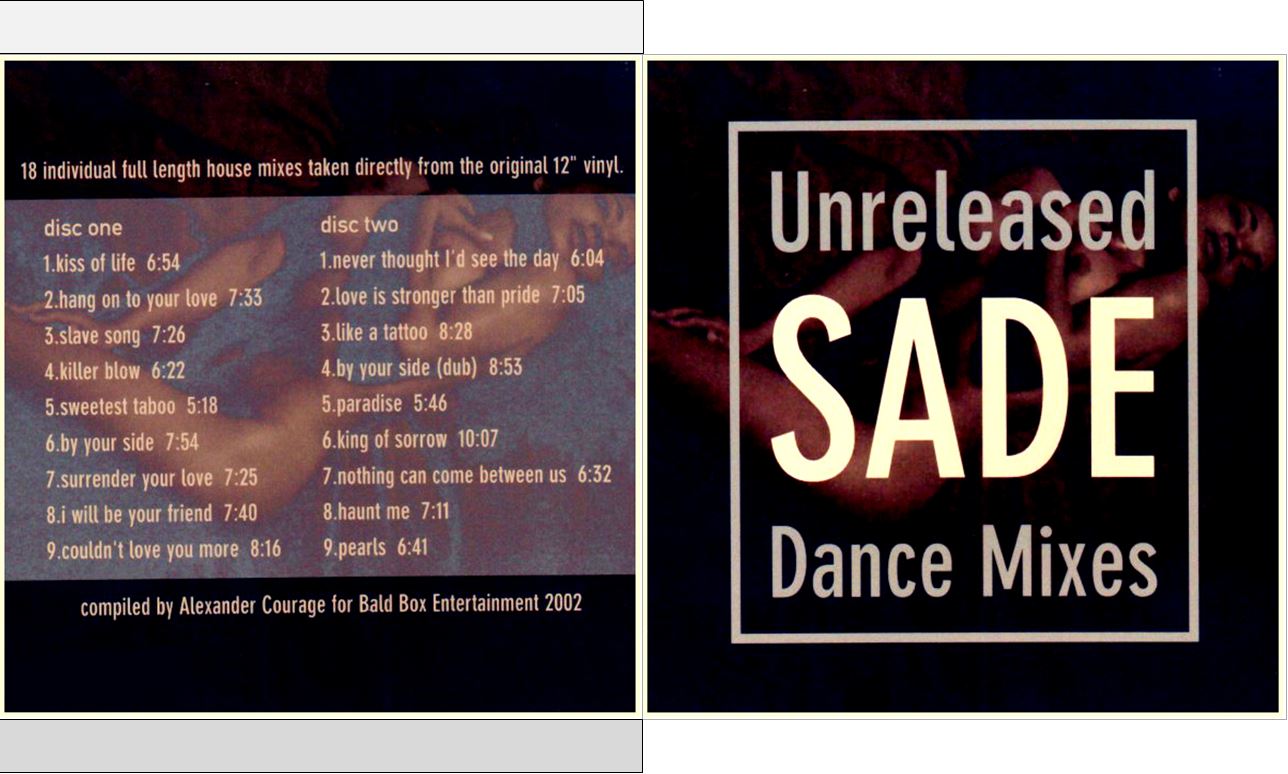 Sade unreleased dance mixes