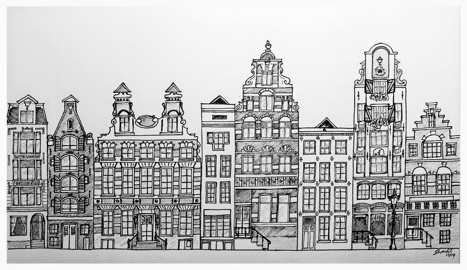 Архитектура Амстердама Графика