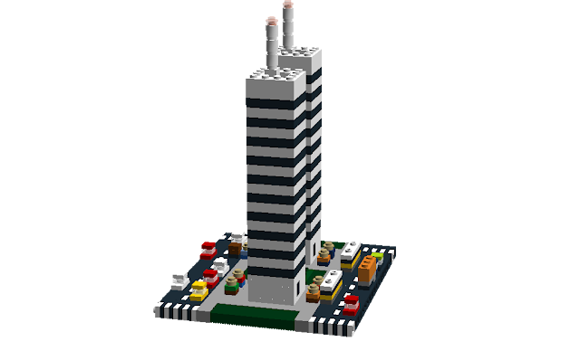 MOC LEGO quarteirão de uma cidade. Talvez Lisboa?