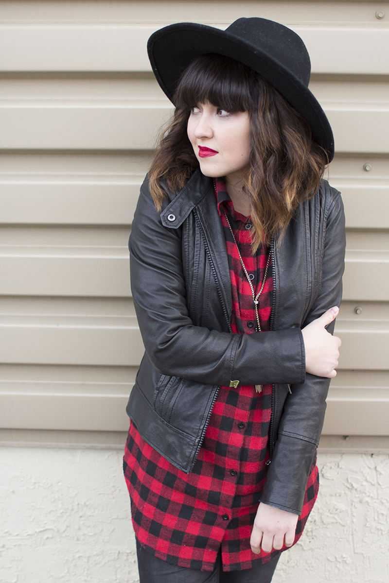 Leather and plaid 