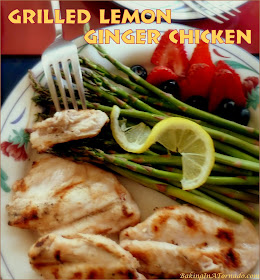 Grilled Lemon Ginger Chicken, a bright, light grilled dinner. | Recipe developed by www.BakingInATornado.com | #recipe #dinner