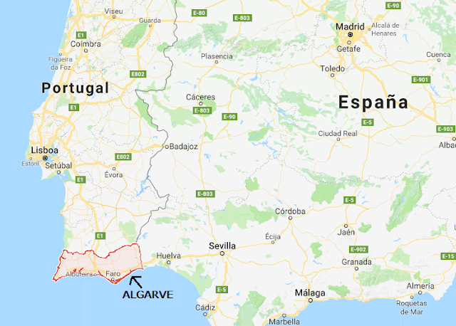 dónde está el Algarve en Portugal