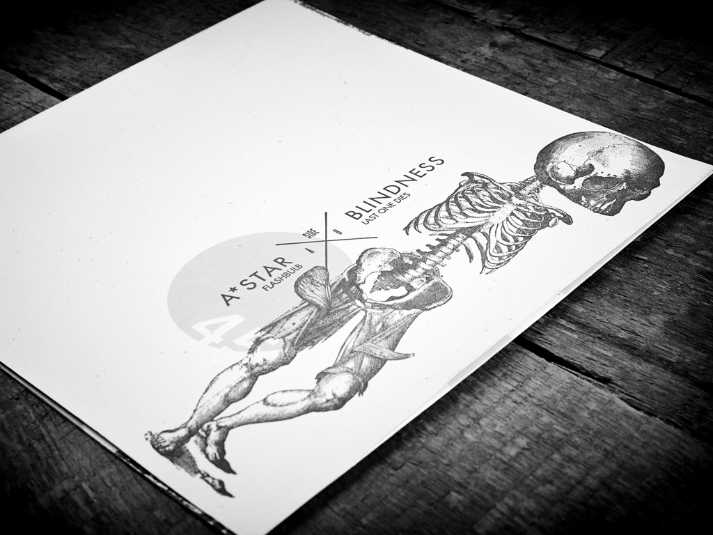 Professional Abdication A*STAR & BLINDNESS 7" 45 RPM RECORD SLEEVE DESIGN