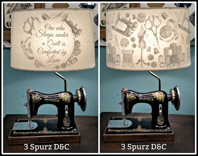 3 Spurz DandC Repurposed /Refurbished Creations!! Sewing machine lamps