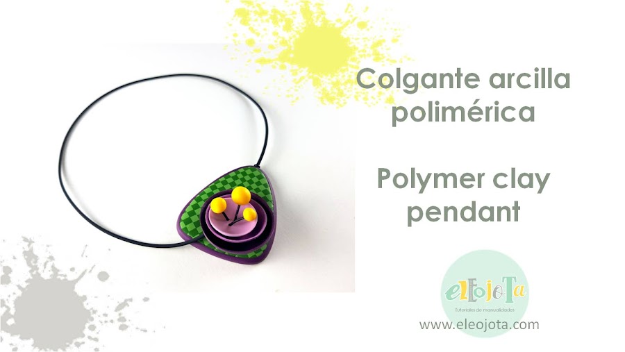 colgante flor abstracta polymer clay