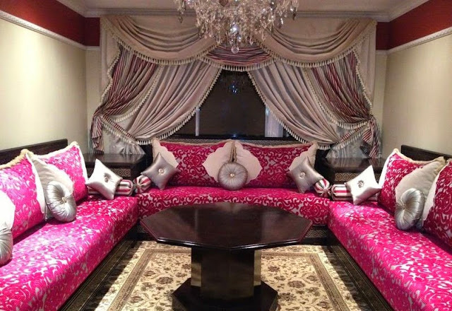 luxury style living room curtain styles with beautiful silk shimmer fabric with fuchsia sectional sofa set and grey cushions luxury style living room curtain styles with beautiful silk shimmer fabric with fuchsia sectional sofa set and grey cushions