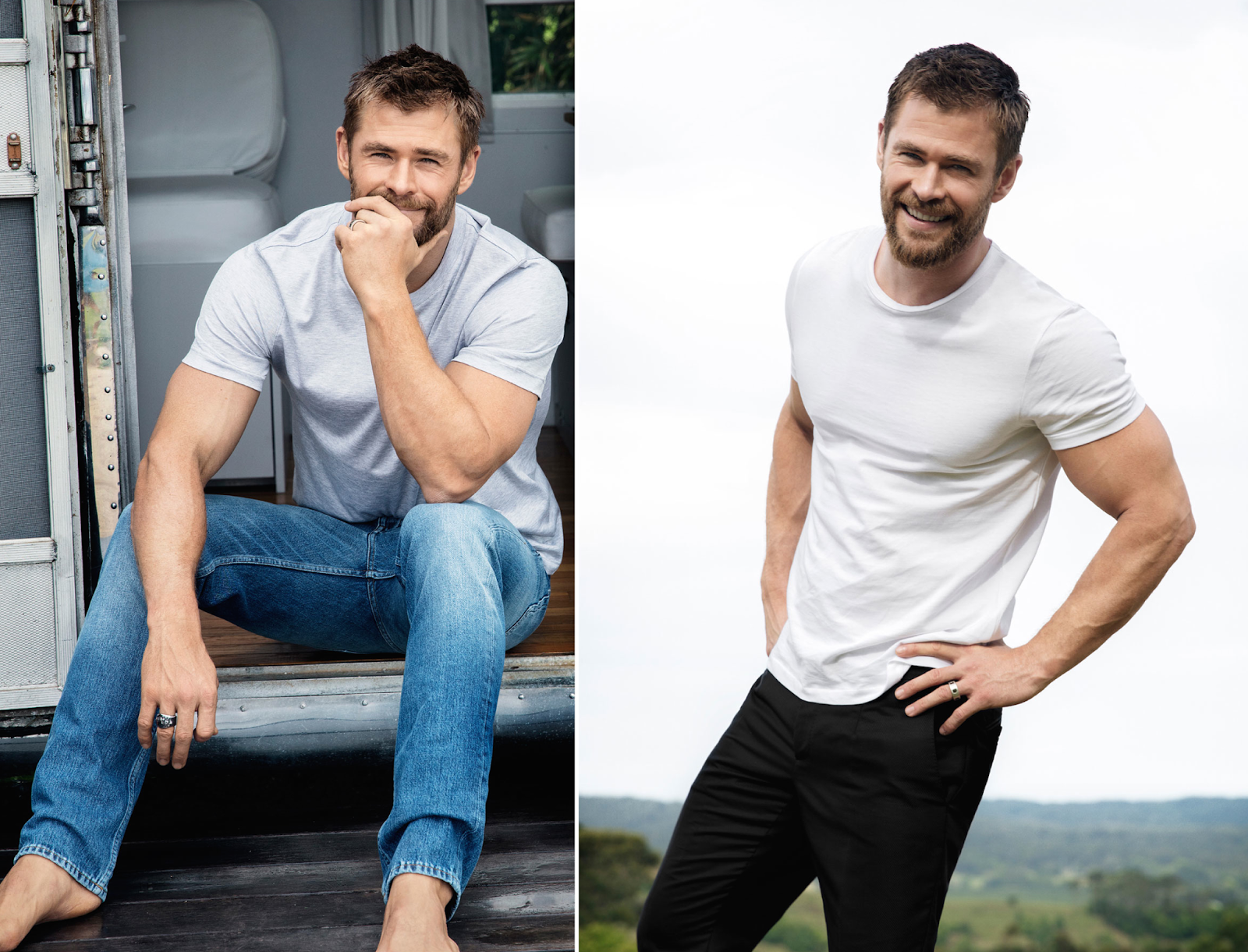 my new plaid pants: Chris Hemsworth Seven Times