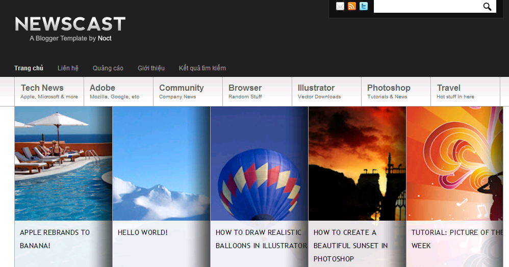 Newscast Best Premium Blogger Template For Share Rutoconit's Document