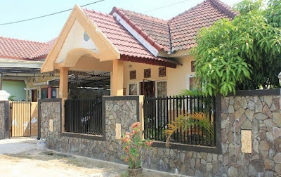 desain pagar minimalis batu alam