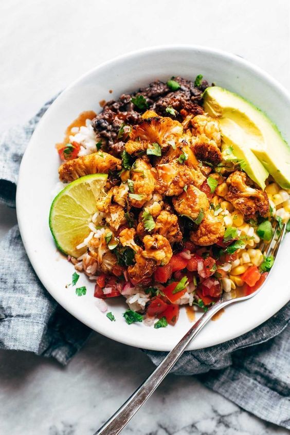 Roasted Cauliflower Burrito Bowls #roasted #cauliflower #burrito #bowls #vegetarian #vegetarianrecipes #veggies #vegetariandinnerrecipes #vegan Desserts, Healthy Food, Easy Recipes, Dinner, Lauch, Delicious, Easy, Holidays Recipe, Special Diet, World Cuisine, Cake, Grill, Appetizers, Healthy Recipes, Drinks, Cooking Method, Italian Recipes, Meat, Vegan Recipes, Cookies, Pasta Recipes, Fruit, Salad, Soup Appetizers, Non Alcoholic Drinks, Meal Planning, Vegetables, Soup, Pastry, Chocolate, Dairy, Alcoholic Drinks, Bulgur Salad, Baking, Snacks, Beef Recipes, Meat Appetizers, Mexican Recipes, Bread, Asian Recipes, Seafood Appetizers, Muffins, Breakfast And Brunch, Condiments, Cupcakes, Cheese, Chicken Recipes, Pie, Coffee, No Bake Desserts, Healthy Snacks, Seafood, Grain, Lunches Dinners, Mexican, Quick Bread, Liquor Roasted Cauliflower Burrito Bowls #roasted #cauliflower #burrito #bowls #vegetarian #vegetarianrecipes #veggies #vegetariandinnerrecipes #vegan Desserts, Healthy Food, Easy Recipes, Dinner, Lauch, Delicious, Easy, Holidays Recipe, Special Diet, World Cuisine, Cake, Grill, Appetizers, Healthy Recipes, Drinks, Cooking Method, Italian Recipes, Meat, Vegan Recipes, Cookies, Pasta Recipes, Fruit, Salad, Soup Appetizers, Non Alcoholic Drinks, Meal Planning, Vegetables, Soup, Pastry, Chocolate, Dairy, Alcoholic Drinks, Bulgur Salad, Baking, Snacks, Beef Recipes, Meat Appetizers, Mexican Recipes, Bread, Asian Recipes, Seafood Appetizers, Muffins, Breakfast And Brunch, Condiments, Cupcakes, Cheese, Chicken Recipes, Pie, Coffee, No Bake Desserts, Healthy Snacks, Seafood, Grain, Lunches Dinners, Mexican, Quick Bread, Liquor