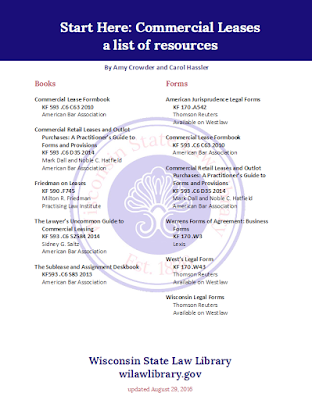 screenshot of commercial lease research guide handout