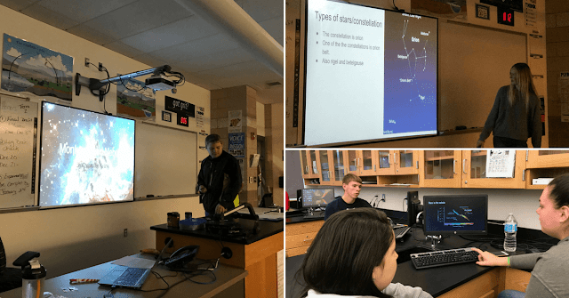 Plymouth North High School Earth Science students researching and presenting their research projects using the Astronomical Telescope for Educational Outreach (ATEO).