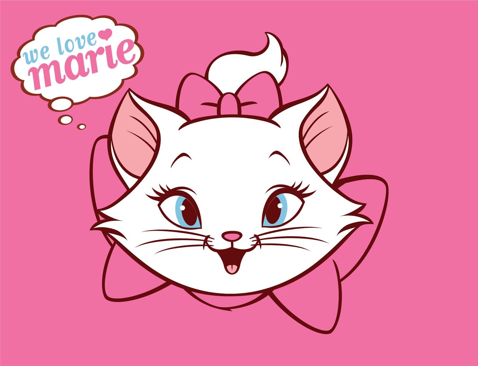 Linda imagem Gatinha Marie com contorno rosa png