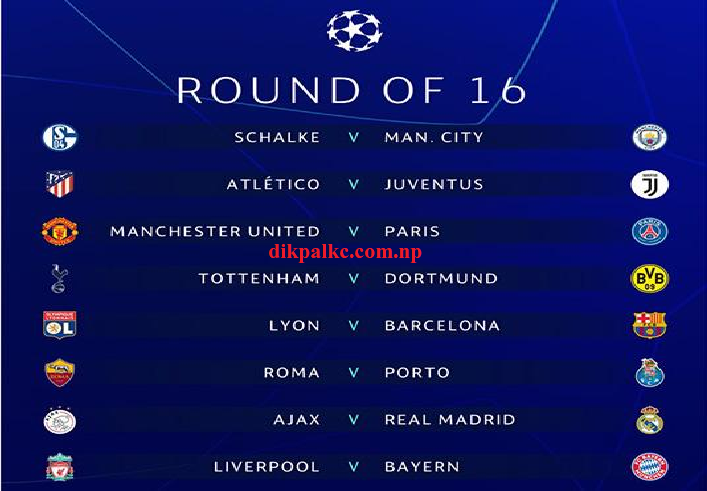 Uefa Champions League 2018 019 Round Of, Uefa Champions League Round Of 16 Time Table