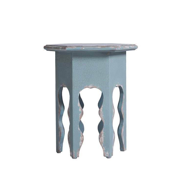 Peel Blue Painted Accent Table