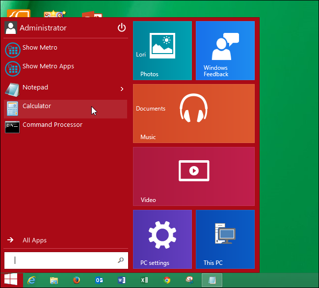 start menu start menu