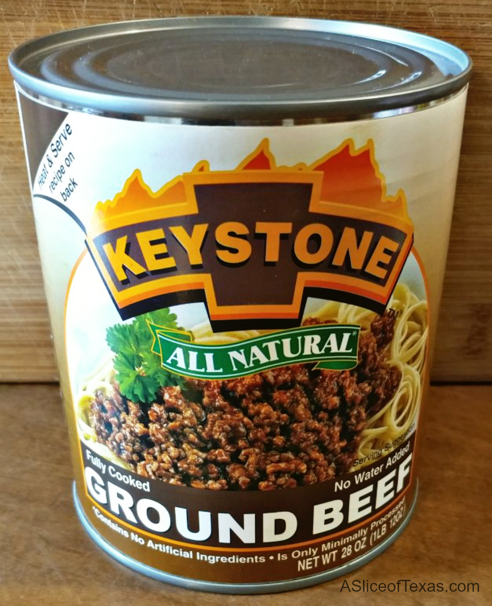 A Slice of Texas blog KEYSTONE GROUND BEEF For Food Storage REVIEW