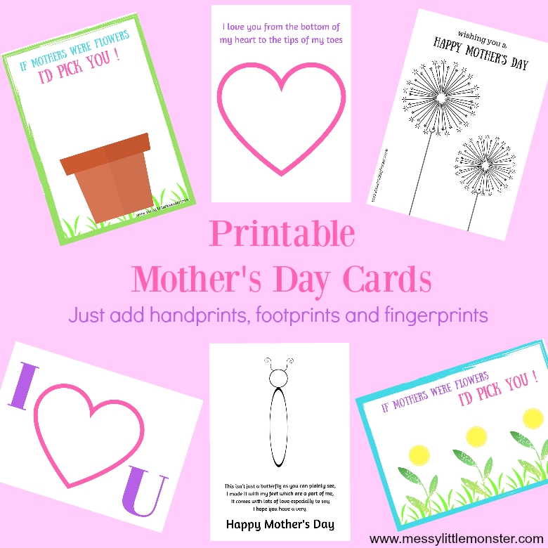 Mother’s day card craft for kids with free printable 'If mothers were flower' template. A cute fingerprint keepsake for mom. Easy enough for toddlers and preschoolers.