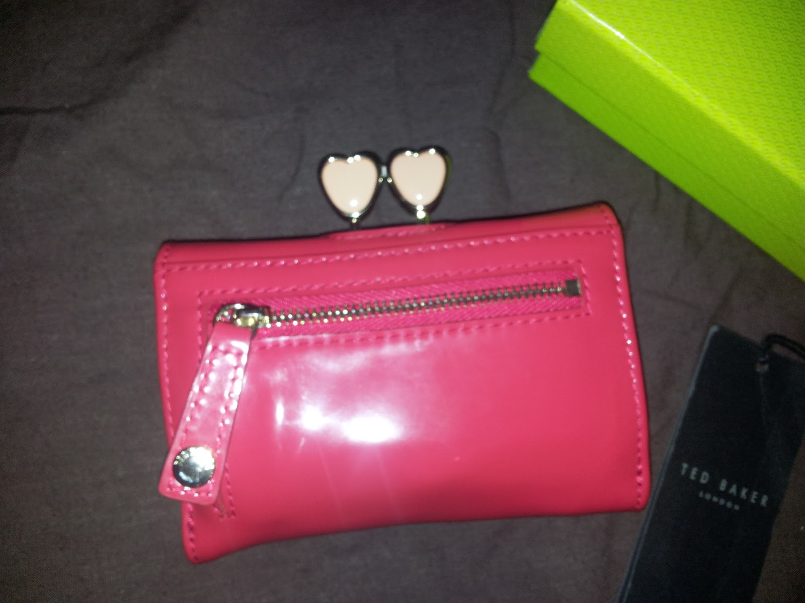 LuckyPretty Ted Baker Patent Leather Rocksy Enamel Heart Purse