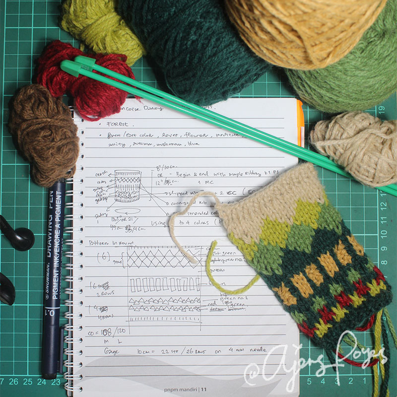 Ajeng Belajar Merajut How to My steps on making knitting pattern.