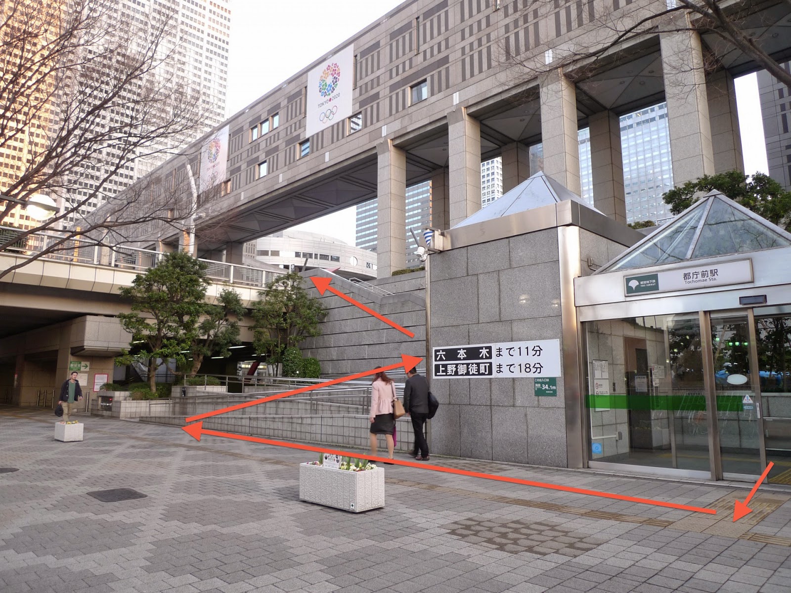 大江戸線都庁前 – 都庁前 構内図 – KDWDT