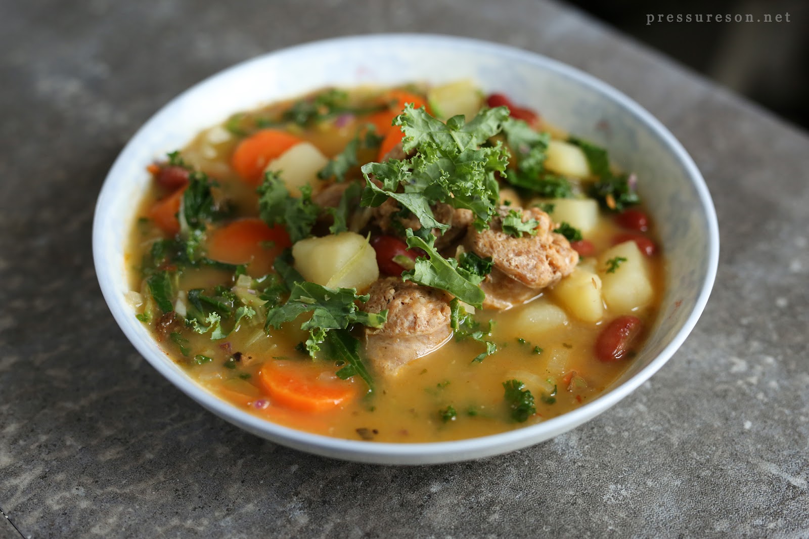 Italian Sausage and Kale Soup (pressure cooker) Fit Happy Foodie