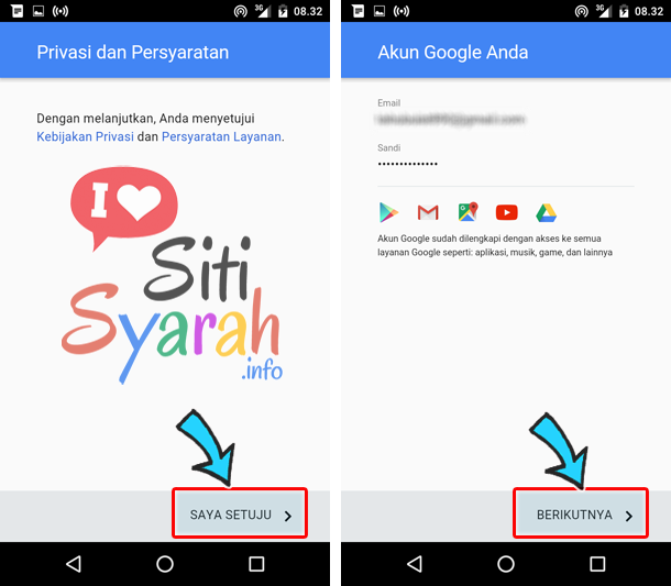 merubah email android