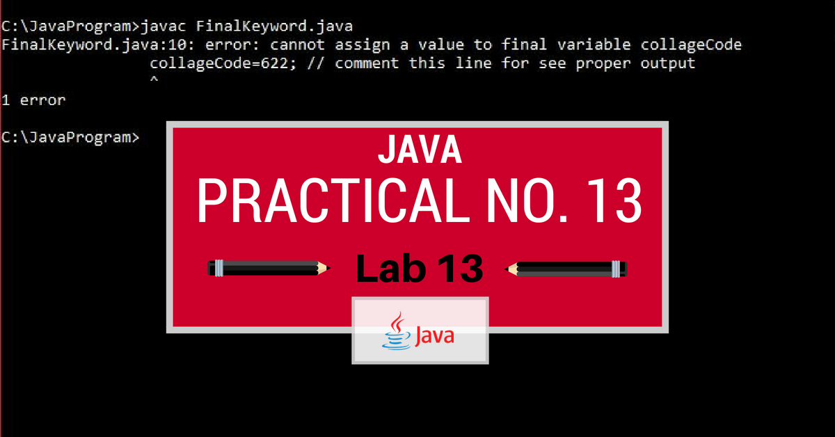 Java13 Write a program in Java to demonstrate the use of 'final
