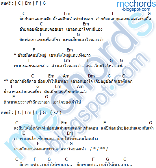 คอร์ดเพลง เจ้าให้เขาเอา ต้องแต้งบอมบี้มิวสิค