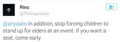 "Stop forcing children to stand up for elders at events. If you want a seat, come early - Nigerian Twitter user