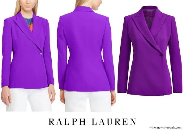 Princess Stephanie wore Ralph Lauren Purple Belinda Side button Blazer
