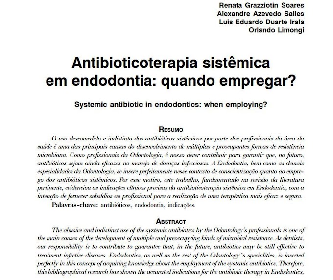 PDF: Antibioticoterapia sistêmica em endodontia: quando empregar?