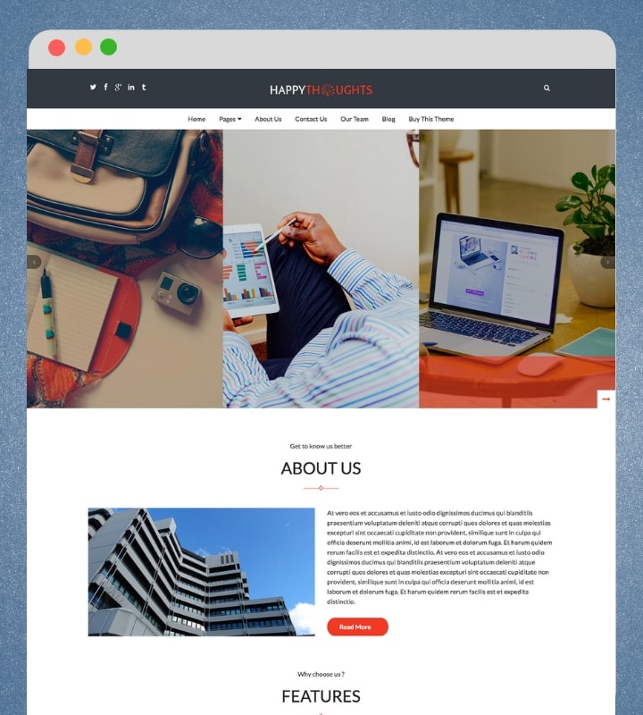Happy Thoughts (Premium Business WordPress Theme)