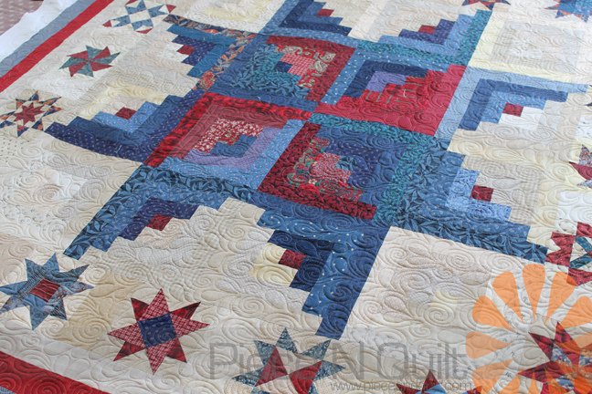 Piece N Quilt: Log Cabin Star Quilt - Edge to Edge Machine Quilting by Natalia Bonner