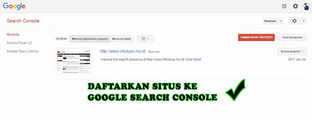 agar postingan cepat di index google daftarkan ke google search console atau google webmaster tools