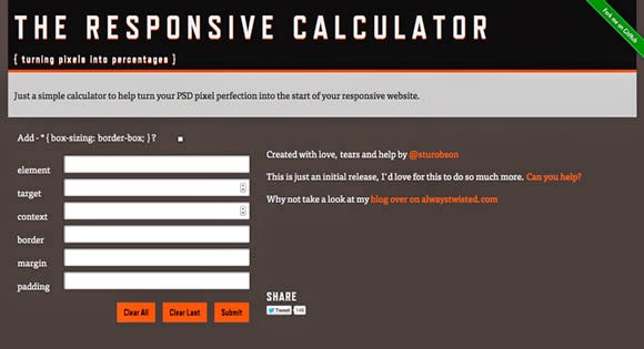RWD Calculator Tools Web Design Professional RWD Calculator