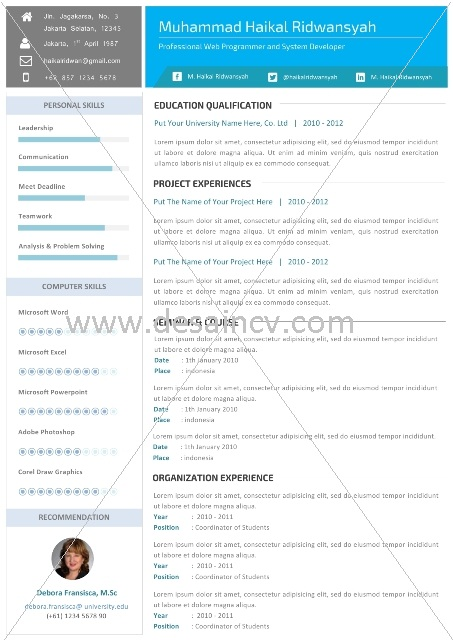Contoh CV yang Menarik dan Profesional 