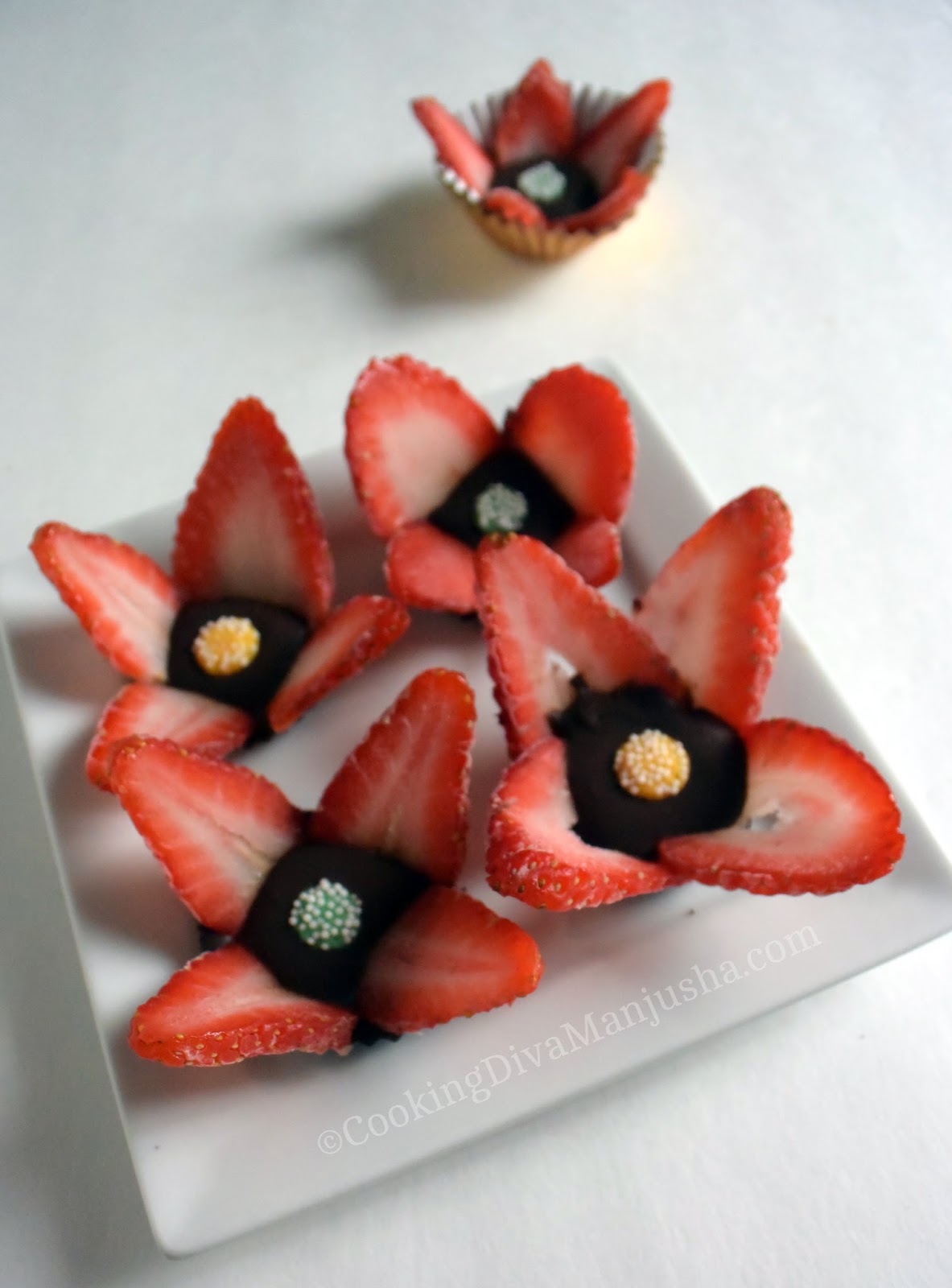 Strawberry Blossom Quick Strawberry chocolate recipeValentine snack