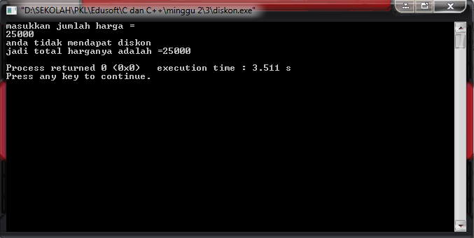 Contoh Diskon Pada C++ - Belajar Coding