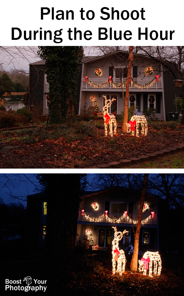Plan to Shoot Holiday Lights during the Blue Hour | Boost Your Photography