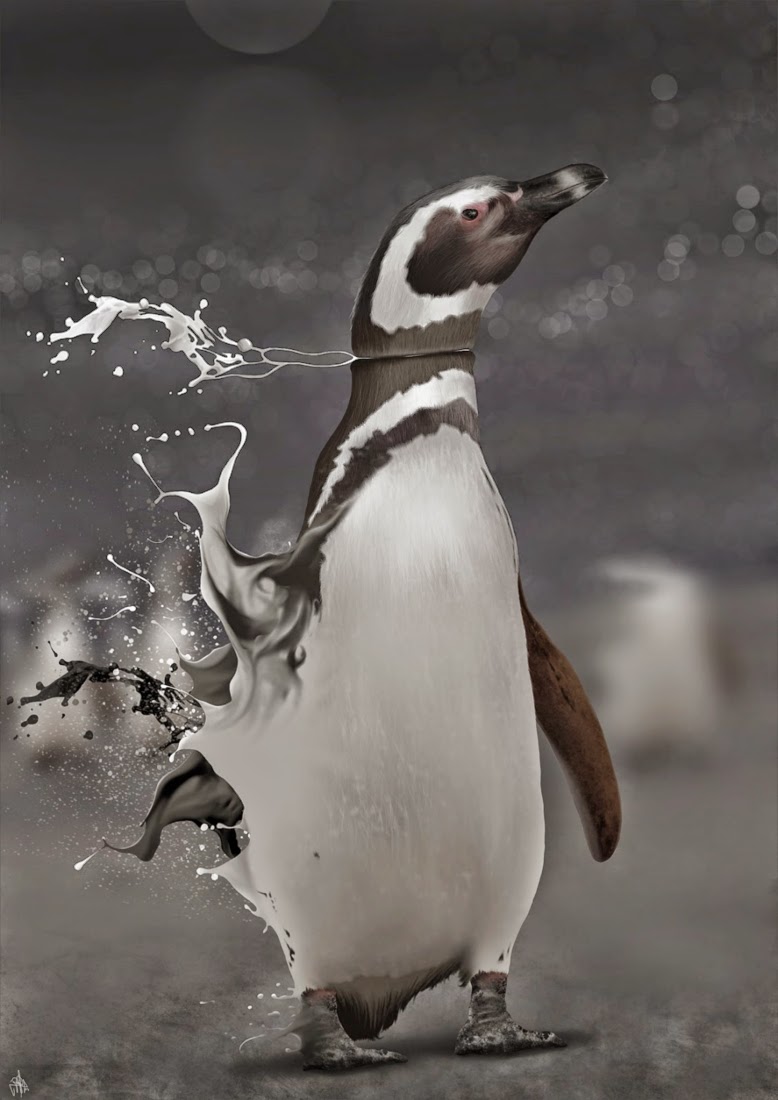 12-Penguin-Spheniscus-Magellanicus-Jaime-Sanjuan-Ocabo-The Beauty-of-Paintings-in-Digital-Art-www-designstack-co