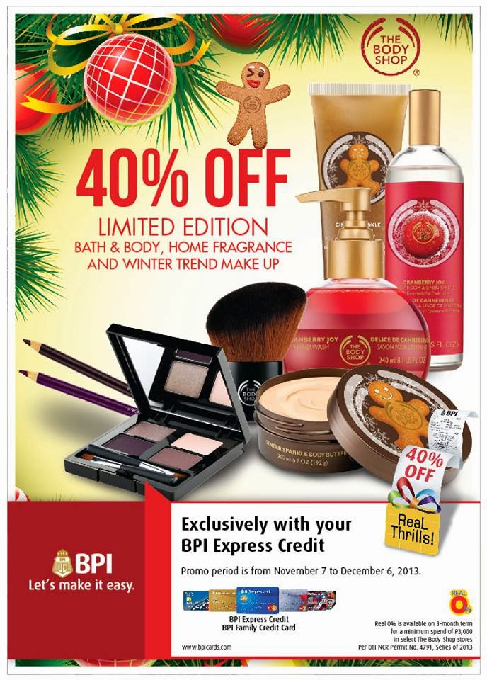 Manila Shopper Body Shop Limited Edition SALE with BPI Cards NovDec 2013