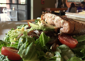 The Catahoula Cobb with Grilled Salmon is a bleu cheese lover's dream.