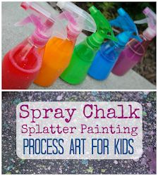 chalk painting spray splatter ended open outdoor activity preschool activities preschoolers process paper easy toddlers children fun projects glue cuttingtinybites