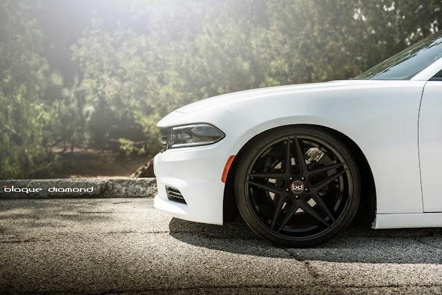 2015 Dodge Charger With 22 Inch BD-8’s in Two Tone Black - Blaque Diamond Wheels